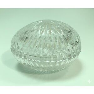 Crystal Egg Dish with Lid - Crystal Egg - Egg Shaped Ring Dish - Vintage